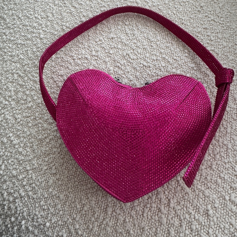 ZARA Rhinestone Heart shoulder bag Valentines edition